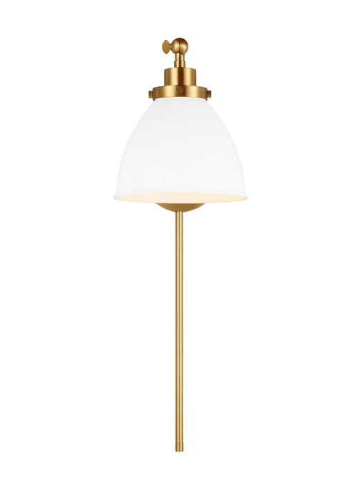Visual Comfort Studio CW1131MWTBBS One Light Wall Sconce, Matte White and Burnished Brass