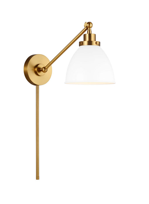 Visual Comfort Studio CW1131MWTBBS One Light Wall Sconce, Matte White and Burnished Brass