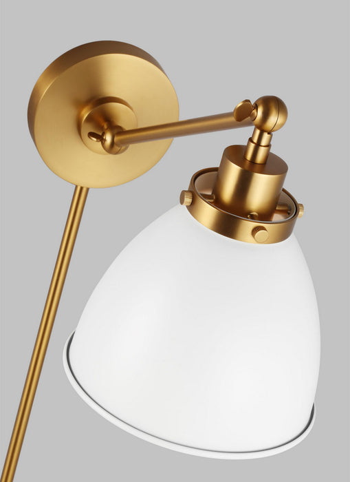 Visual Comfort Studio CW1131MWTBBS One Light Wall Sconce, Matte White and Burnished Brass