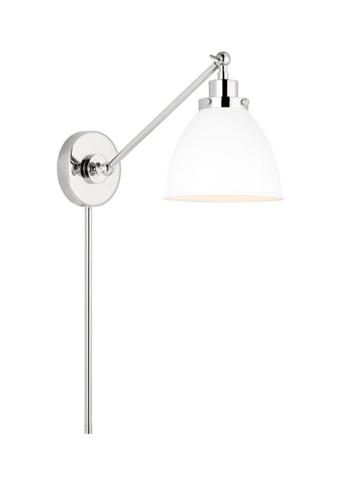 Visual Comfort Studio CW1131MWTPN One Light Wall Sconce, Matte White and Polished Nickel