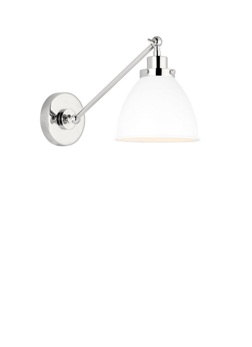 Visual Comfort Studio CW1131MWTPN One Light Wall Sconce, Matte White and Polished Nickel