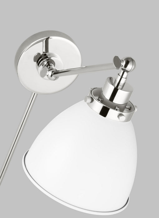 Visual Comfort Studio CW1131MWTPN One Light Wall Sconce, Matte White and Polished Nickel