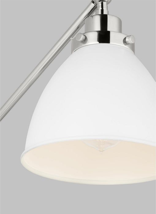 Visual Comfort Studio CW1131MWTPN One Light Wall Sconce, Matte White and Polished Nickel
