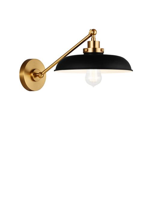 Visual Comfort Studio CW1141MBKBBS One Light Wall Sconce, Midnight Black and Burnished Brass