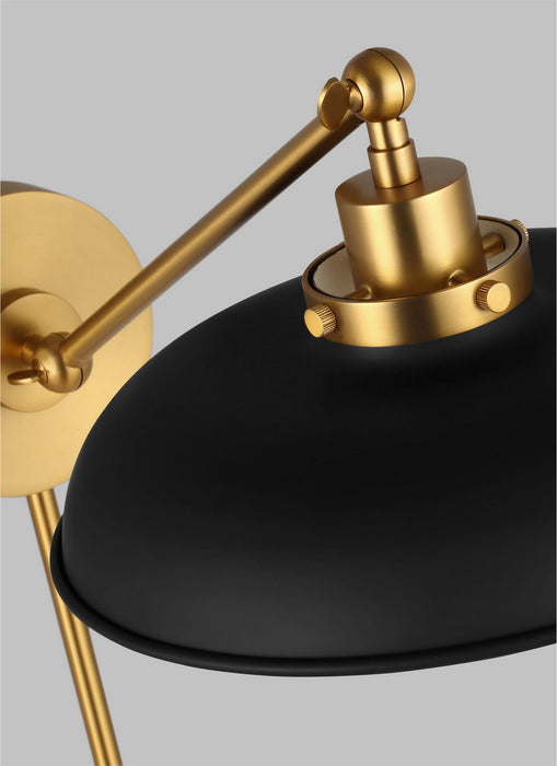 Visual Comfort Studio CW1141MBKBBS One Light Wall Sconce, Midnight Black and Burnished Brass