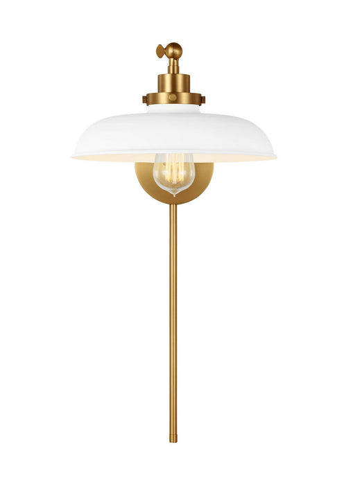 Visual Comfort Studio CW1141MWTBBS One Light Wall Sconce, Matte White and Burnished Brass