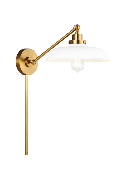 Visual Comfort Studio CW1141MWTBBS One Light Wall Sconce, Matte White and Burnished Brass