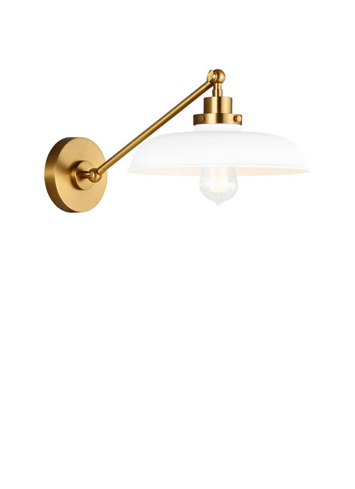 Visual Comfort Studio CW1141MWTBBS One Light Wall Sconce, Matte White and Burnished Brass