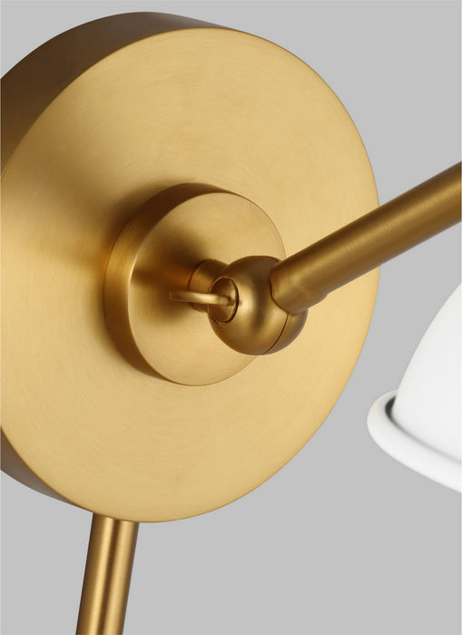 Visual Comfort Studio CW1141MWTBBS One Light Wall Sconce, Matte White and Burnished Brass