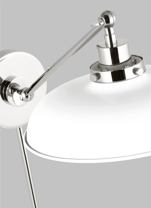 Visual Comfort Studio CW1141MWTPN One Light Wall Sconce, Matte White and Polished Nickel