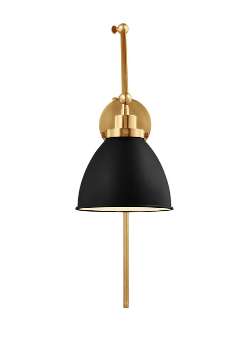 Visual Comfort Studio CW1161MBKBBS One Light Wall Sconce, Midnight Black and Burnished Brass