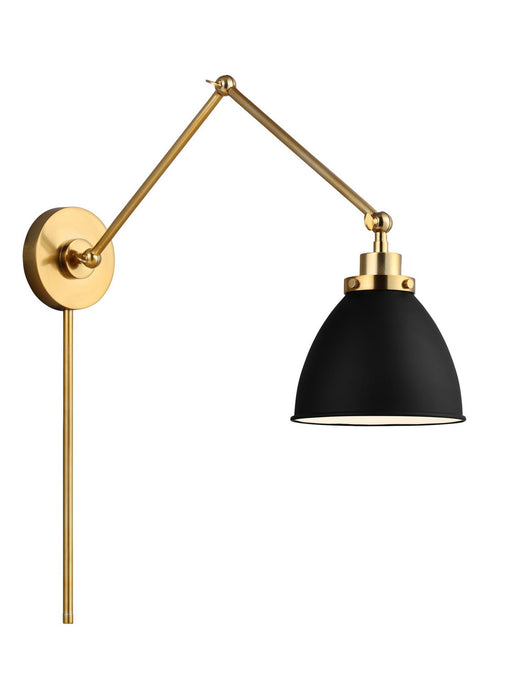 Visual Comfort Studio CW1161MBKBBS One Light Wall Sconce, Midnight Black and Burnished Brass