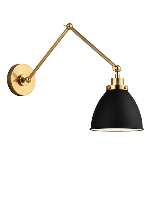 Visual Comfort Studio CW1161MBKBBS One Light Wall Sconce, Midnight Black and Burnished Brass