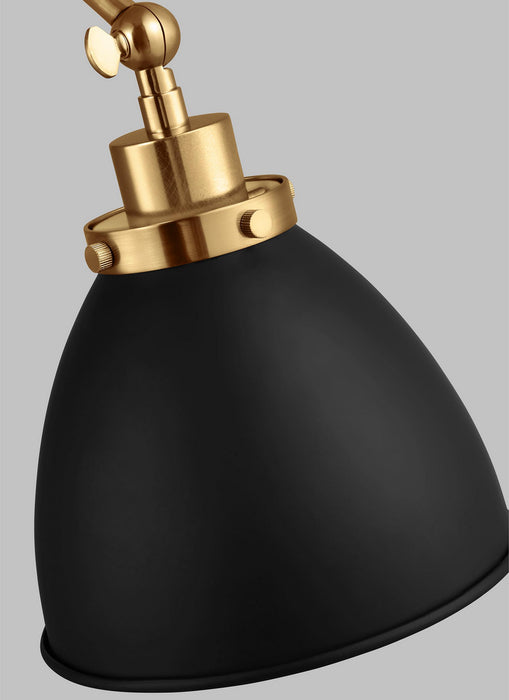 Visual Comfort Studio CW1161MBKBBS One Light Wall Sconce, Midnight Black and Burnished Brass