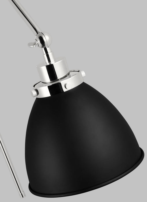 Visual Comfort Studio CW1161MBKPN One Light Wall Sconce, Midnight Black and Polished Nickel