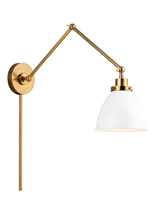 Visual Comfort Studio CW1161MWTBBS One Light Wall Sconce, Matte White and Burnished Brass