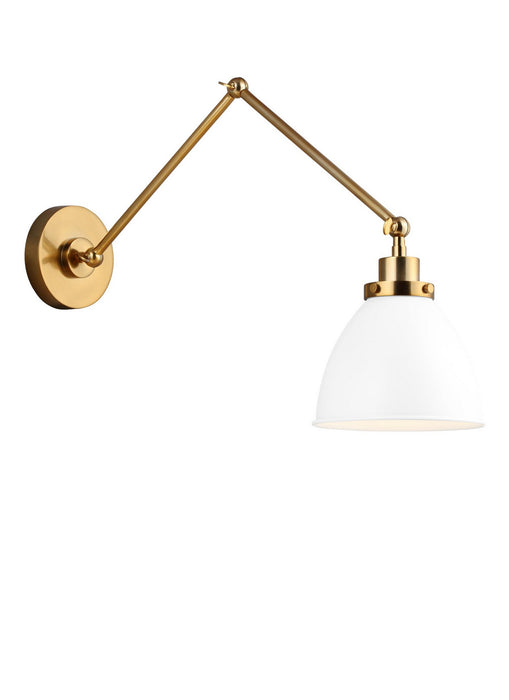 Visual Comfort Studio CW1161MWTBBS One Light Wall Sconce, Matte White and Burnished Brass