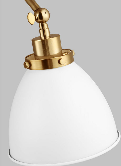 Visual Comfort Studio CW1161MWTBBS One Light Wall Sconce, Matte White and Burnished Brass