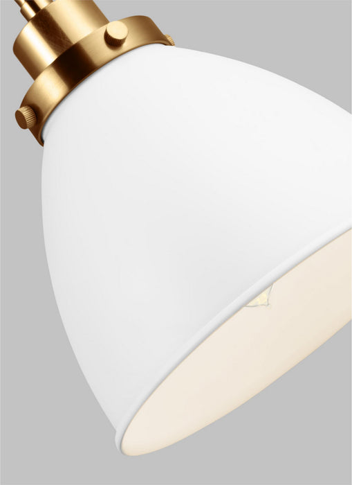 Visual Comfort Studio CW1161MWTBBS One Light Wall Sconce, Matte White and Burnished Brass