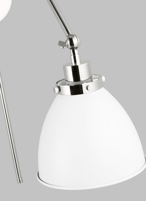 Visual Comfort Studio CW1161MWTPN One Light Wall Sconce, Matte White and Polished Nickel