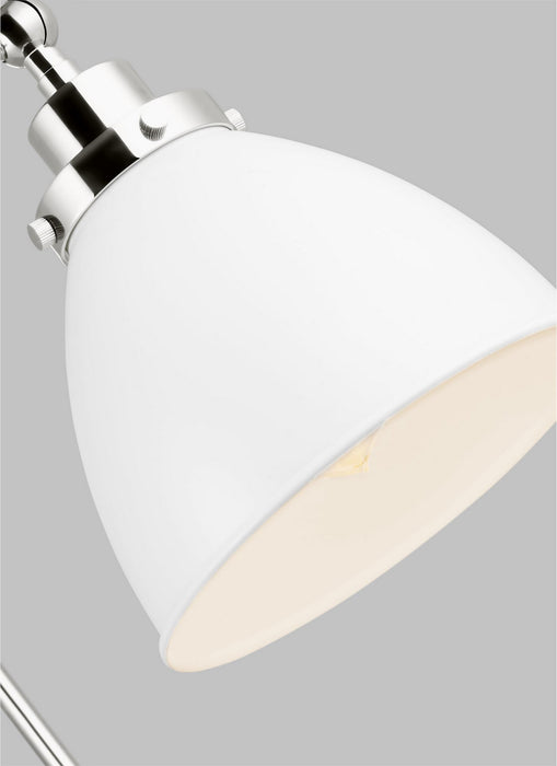 Visual Comfort Studio CW1161MWTPN One Light Wall Sconce, Matte White and Polished Nickel