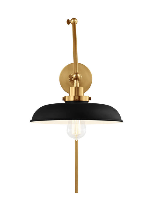 Visual Comfort Studio CW1171MBKBBS One Light Wall Sconce, Midnight Black and Burnished Brass