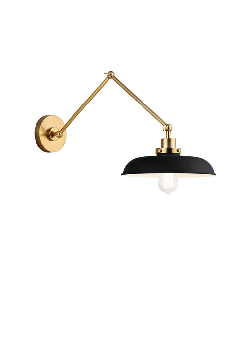 Visual Comfort Studio CW1171MBKBBS One Light Wall Sconce, Midnight Black and Burnished Brass