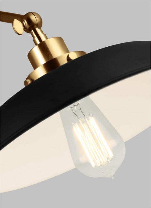Visual Comfort Studio CW1171MBKBBS One Light Wall Sconce, Midnight Black and Burnished Brass
