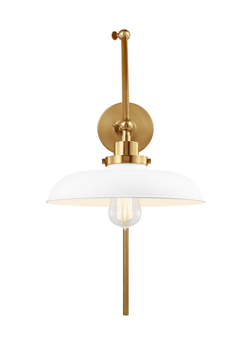 Visual Comfort Studio CW1171MWTBBS One Light Wall Sconce, Matte White and Burnished Brass