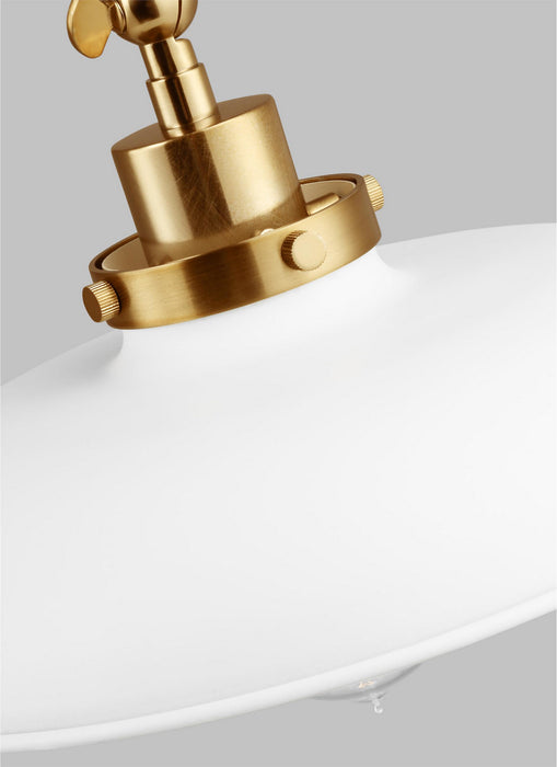Visual Comfort Studio CW1171MWTBBS One Light Wall Sconce, Matte White and Burnished Brass