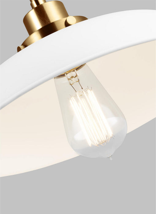 Visual Comfort Studio CW1171MWTBBS One Light Wall Sconce, Matte White and Burnished Brass
