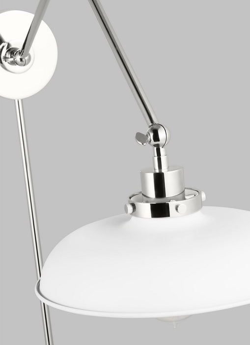 Visual Comfort Studio CW1171MWTPN One Light Wall Sconce, Matte White and Polished Nickel