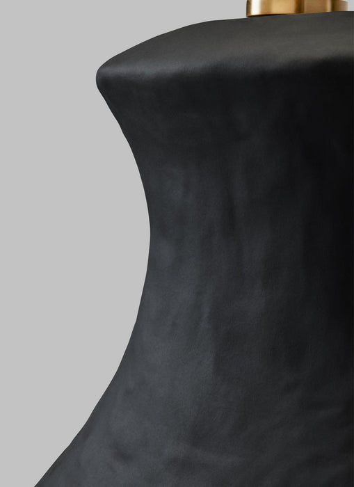 Visual Comfort Studio HT1021RBC1 One Light Table Lamp, Rough Black Ceramic