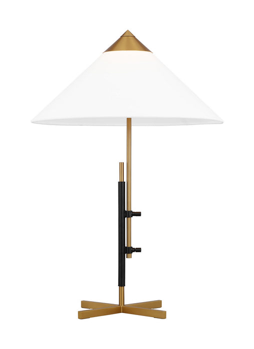 Visual Comfort Studio KT1281BBSBNZ1 One Light Table Lamp, Burnished Brass and Deep Bronze