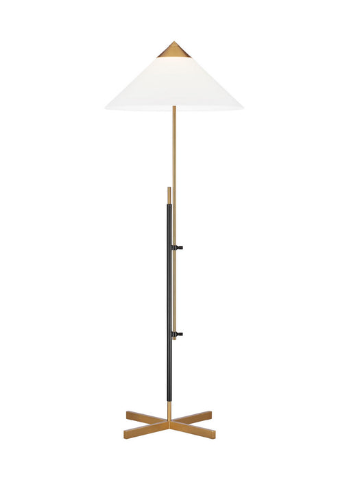Visual Comfort Studio KT1291BBSBNZ1 One Light Floor Lamp, Burnished Brass and Deep Bronze