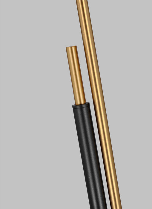 Visual Comfort Studio KT1291BBSBNZ1 One Light Floor Lamp, Burnished Brass and Deep Bronze