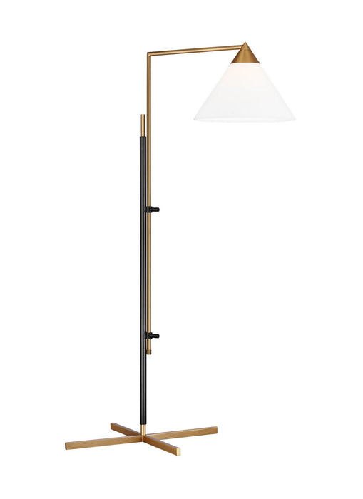 Visual Comfort Studio KT1301BBSBNZ1 One Light Floor Lamp, Burnished Brass and Deep Bronze