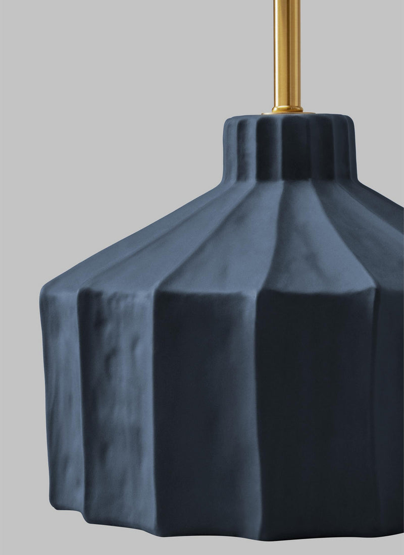 Visual Comfort Studio KT1321MMBW1 One Light Table Lamp, Matte Medium Blue Wash