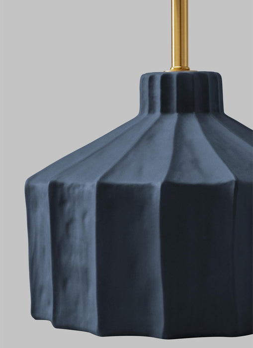 Visual Comfort Studio KT1321MMBW1 One Light Table Lamp, Matte Medium Blue Wash