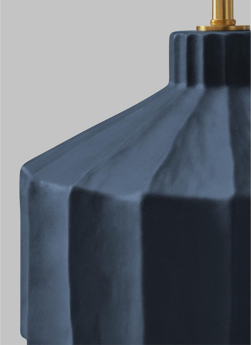Visual Comfort Studio KT1331MMBW1 One Light Table Lamp, Matte Medium Blue Wash