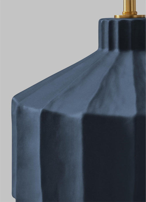 Visual Comfort Studio KT1331MMBW1 One Light Table Lamp, Matte Medium Blue Wash