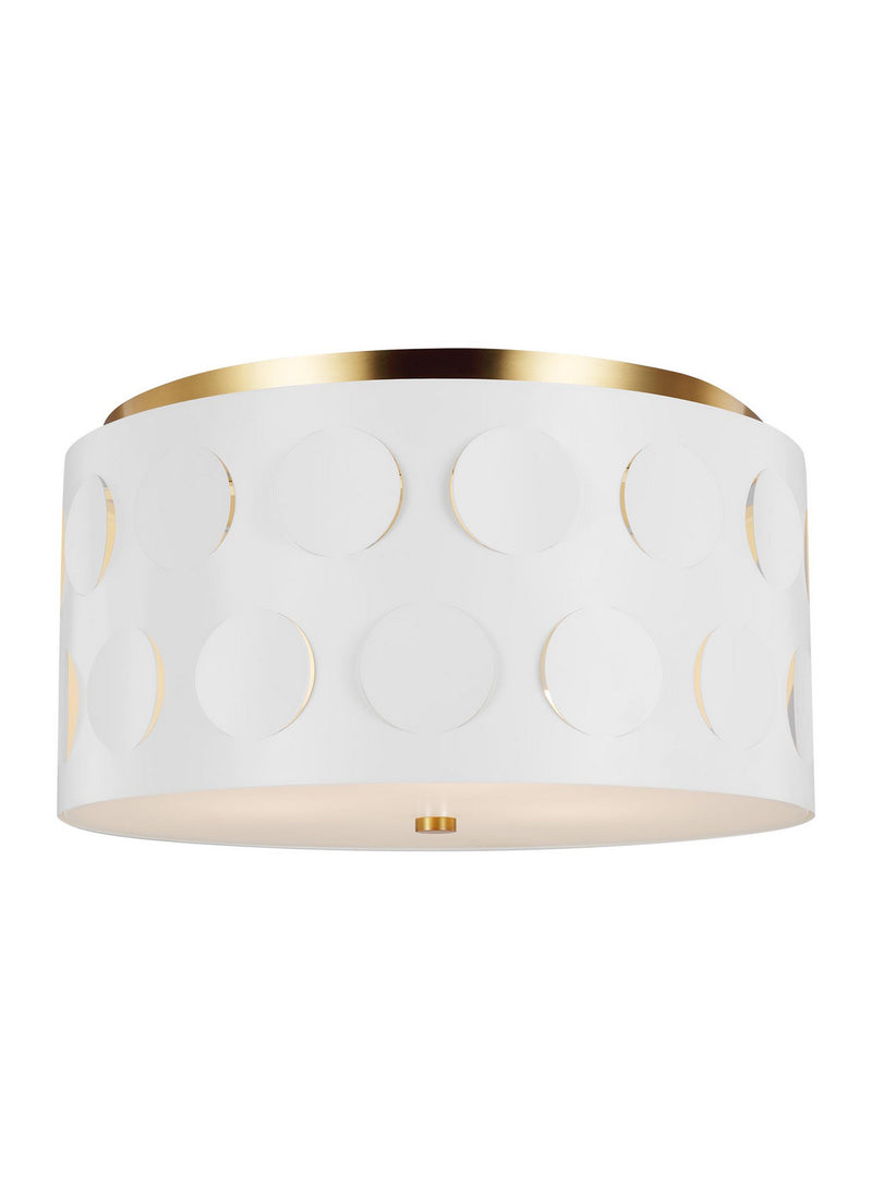 Visual Comfort Studio KSF1013BBS Three Light Flush Mount, Burnished Brass
