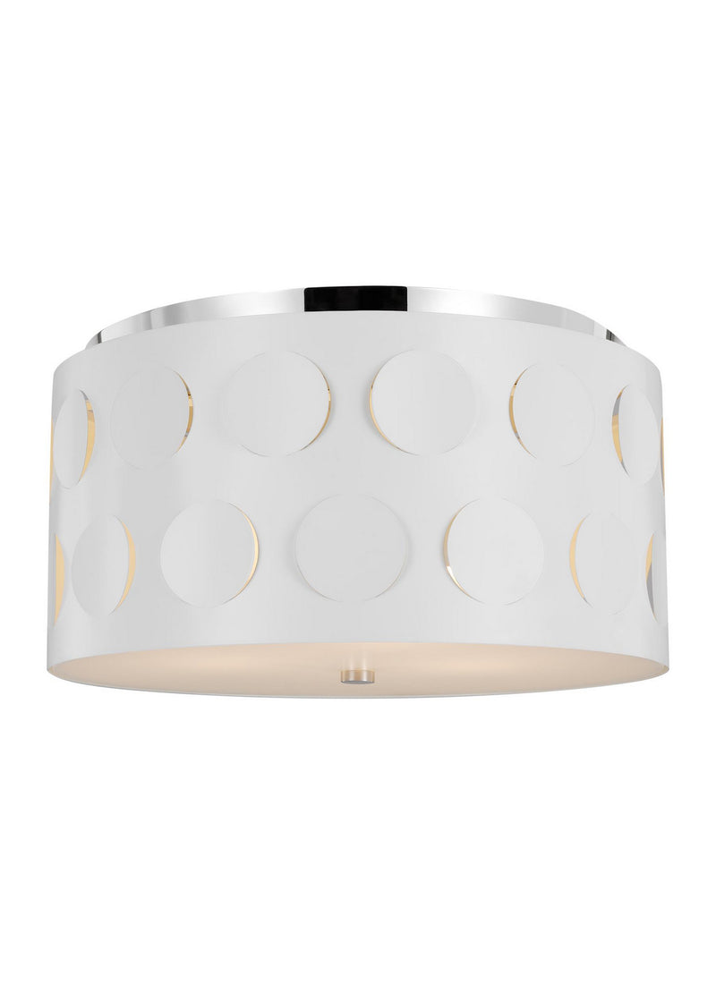 Visual Comfort Studio KSF1013PN Three Light Flush Mount, Polished Nickel