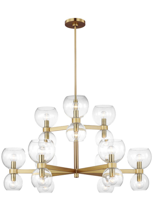Visual Comfort Studio KSC10018BBSCG 18 Light Chandelier, Burnished Brass with Clear Glass