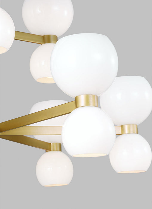 Visual Comfort Studio KSC10018BBSMG 18 Light Chandelier, Burnished Brass with Milk White Glass