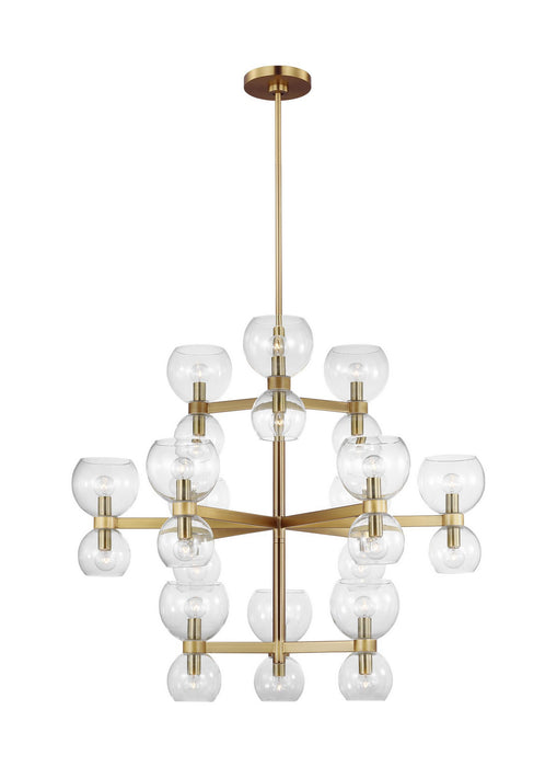 Visual Comfort Studio KSC10124BBSCG 24 Light Chandelier, Burnished Brass with Clear Glass