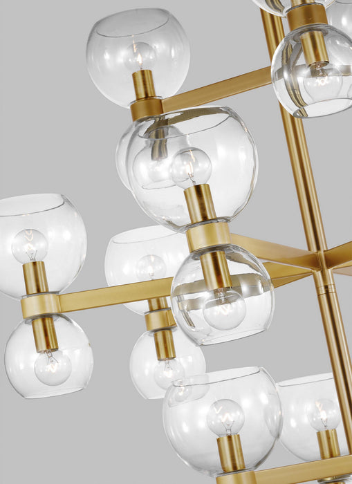 Visual Comfort Studio KSC10124BBSCG 24 Light Chandelier, Burnished Brass with Clear Glass
