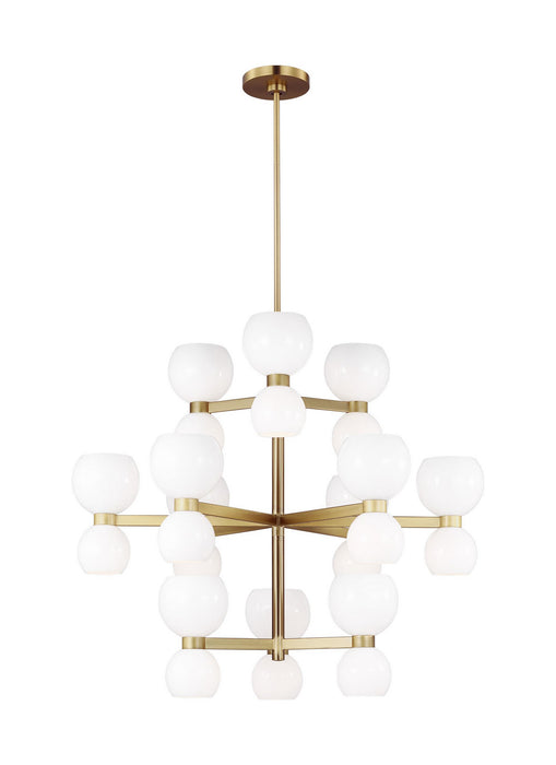 Visual Comfort Studio KSC10124BBSMG 24 Light Chandelier, Burnished Brass with Milk White Glass