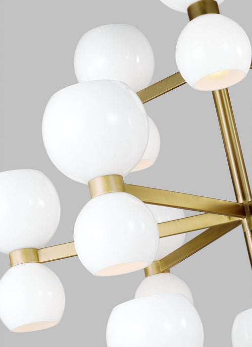 Visual Comfort Studio KSC10124BBSMG 24 Light Chandelier, Burnished Brass with Milk White Glass