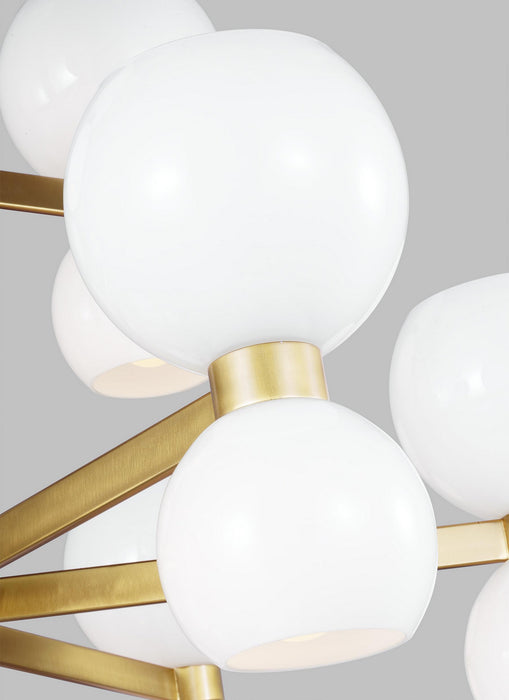 Visual Comfort Studio KSC10124BBSMG 24 Light Chandelier, Burnished Brass with Milk White Glass